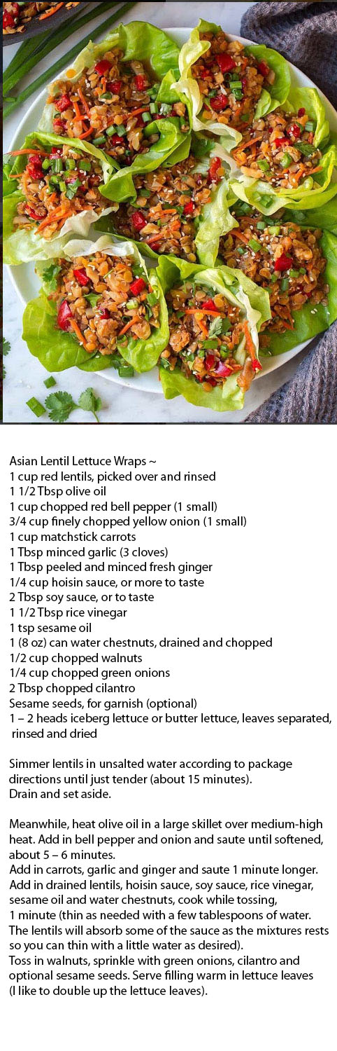 Asian Lentil Lettuce Wraps