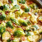 Creamy Garlic Parmesan Brussels Sprouts