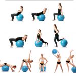 Exercises with an aerobic ball for woman