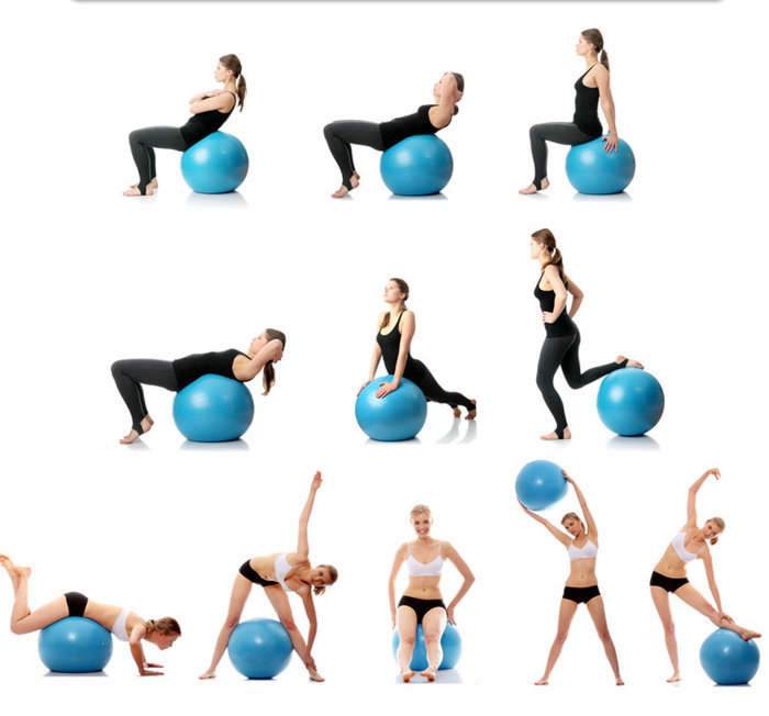 Exercises with an aerobic ball for woman