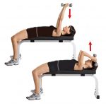 French press with dumbbell