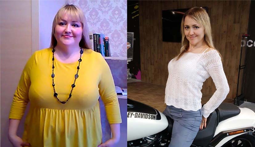 See what 90 kilograms look like before and after a woman