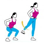 Squat with a foot swing to the side.