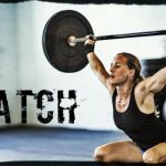 Exercising the girl, jerking the barbell!