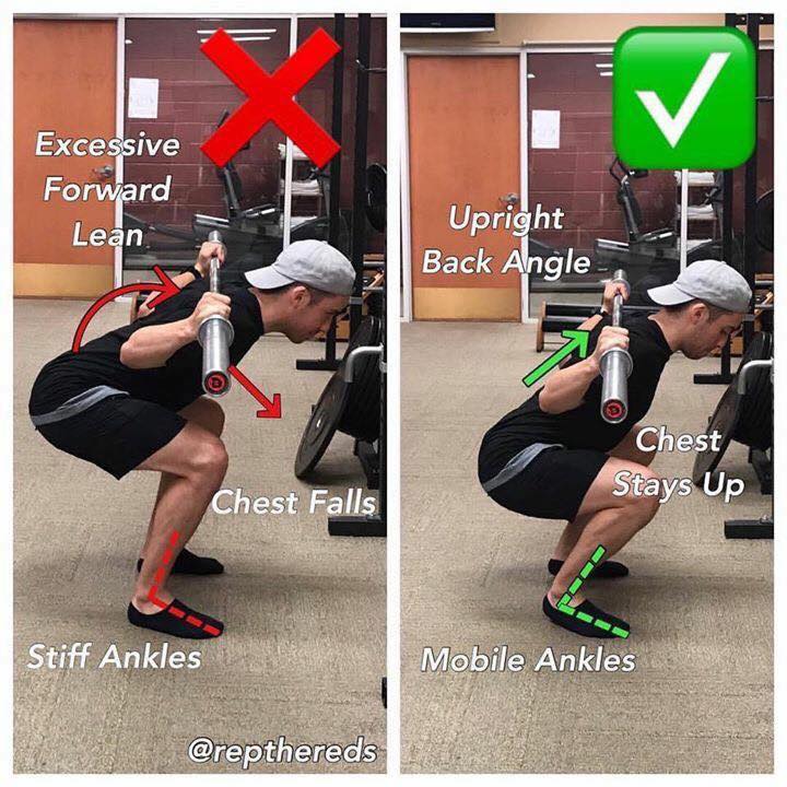 correct position of the body with squats