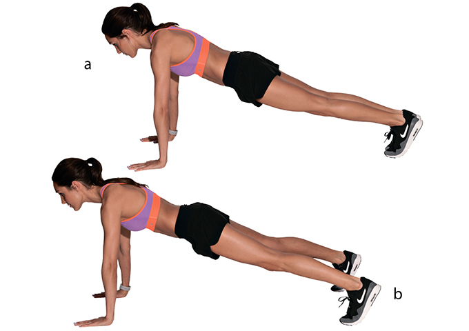 Spread one's legs in the plank