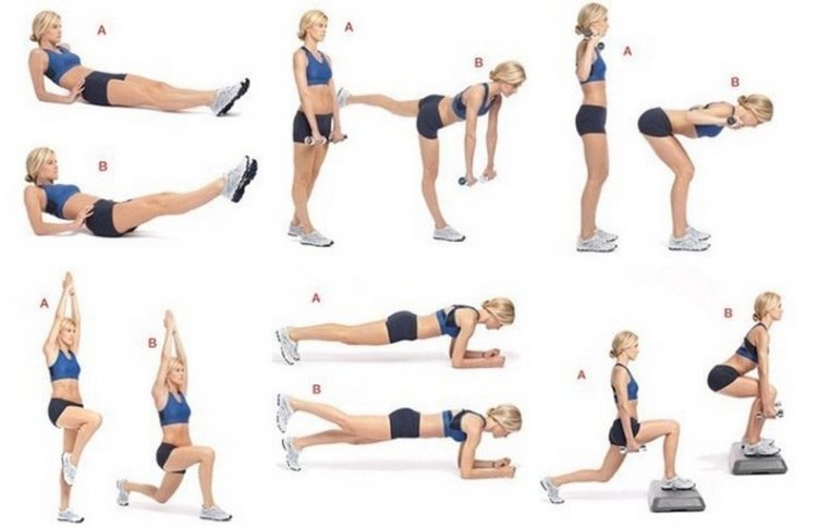 Exercise at home for weight loss, a set of simple exercises