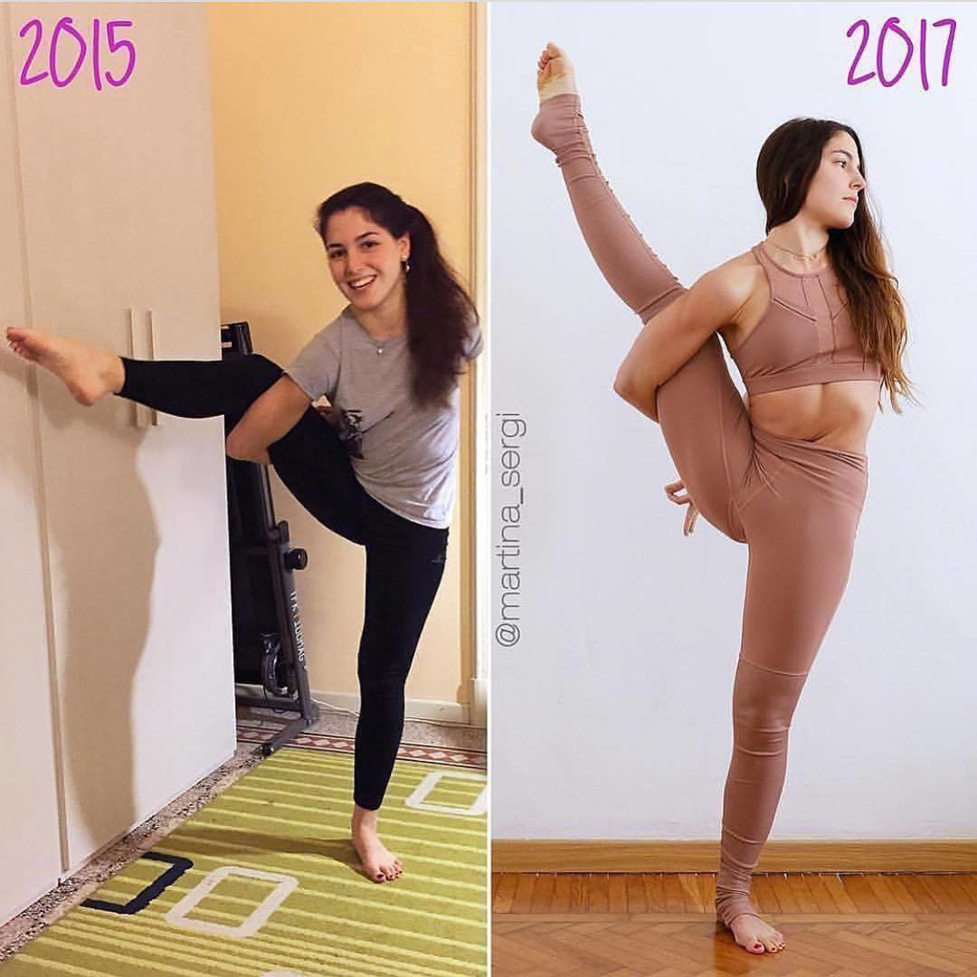 before and after stretching