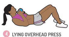 Lying overhead press exercises
