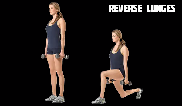 reverse lunges with dumbbell