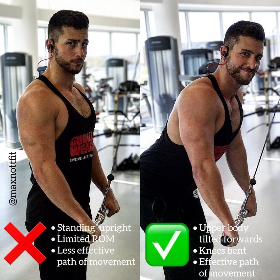 Triceps push cable exercises