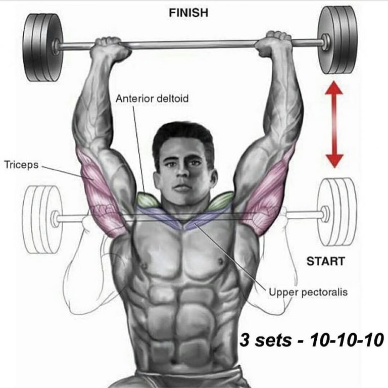 Variations shoulder exercises | push barbell from behind the head