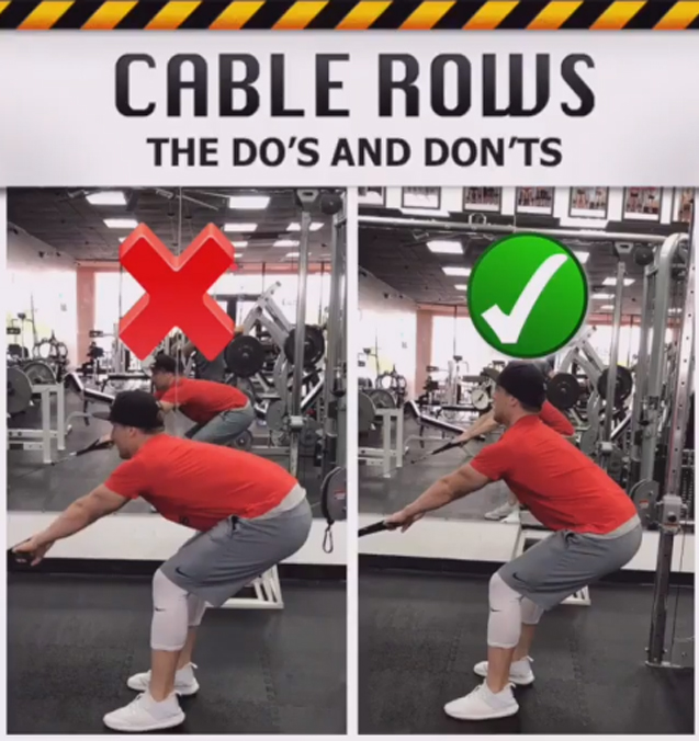 technique Low Pulley Row standing
