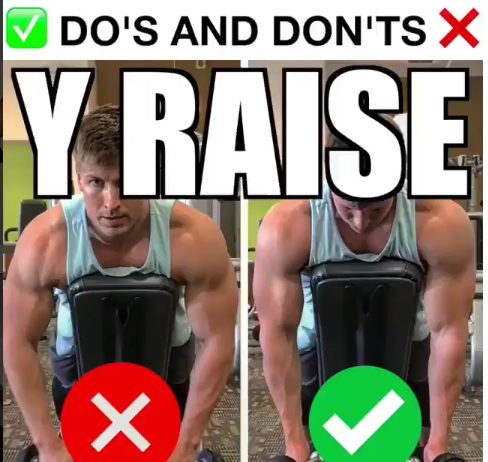 Shoulder Workout - Dumbbell Y Raise on Incline Bench