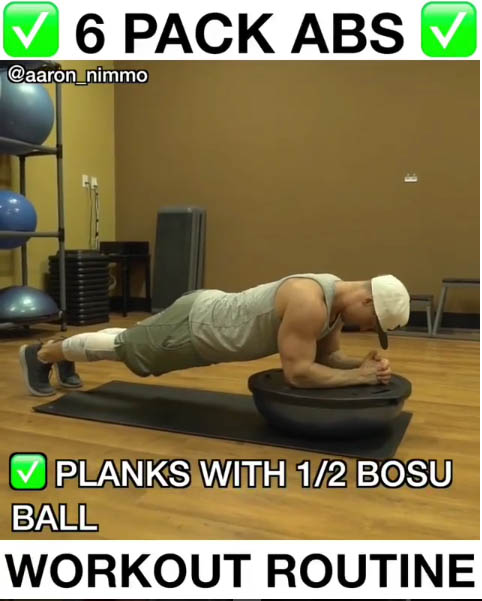 Planks with 1/2 BOSU Ball
