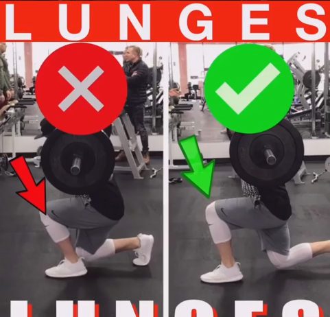 Stationary Lunges Proper Form with Barbell