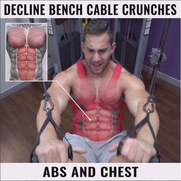 HOW TO DECLINE BENCH CABLE CRUNCHES
