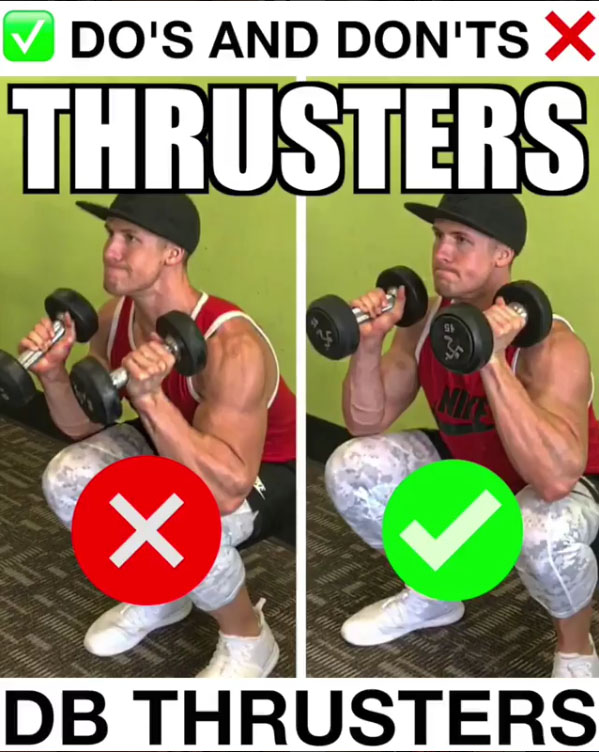 🚨Dumbbell Thrusters Form🚨