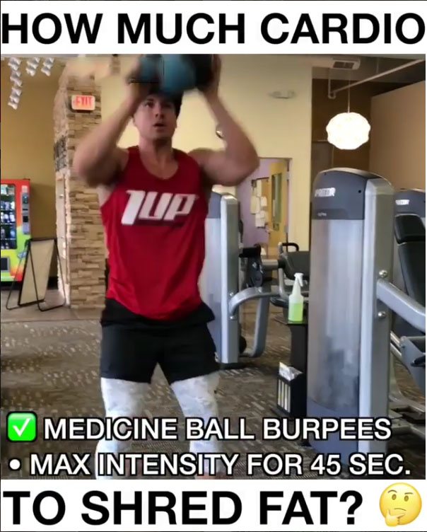 Medicine Ball Burpees •Max Intensity for 45 Seconds Rest for 30-60 Seconds & Repeat for 7 More Rounds