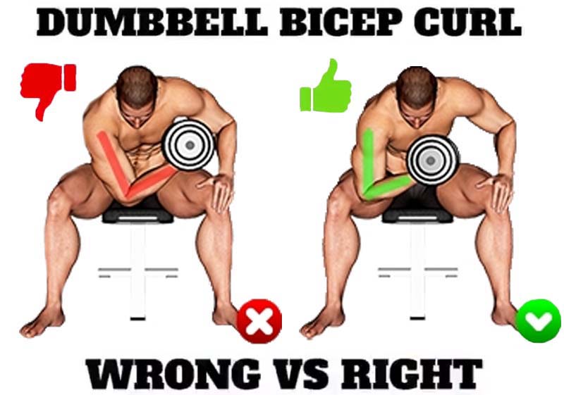 DUMBBELL CURL WRONG VS RIGHT