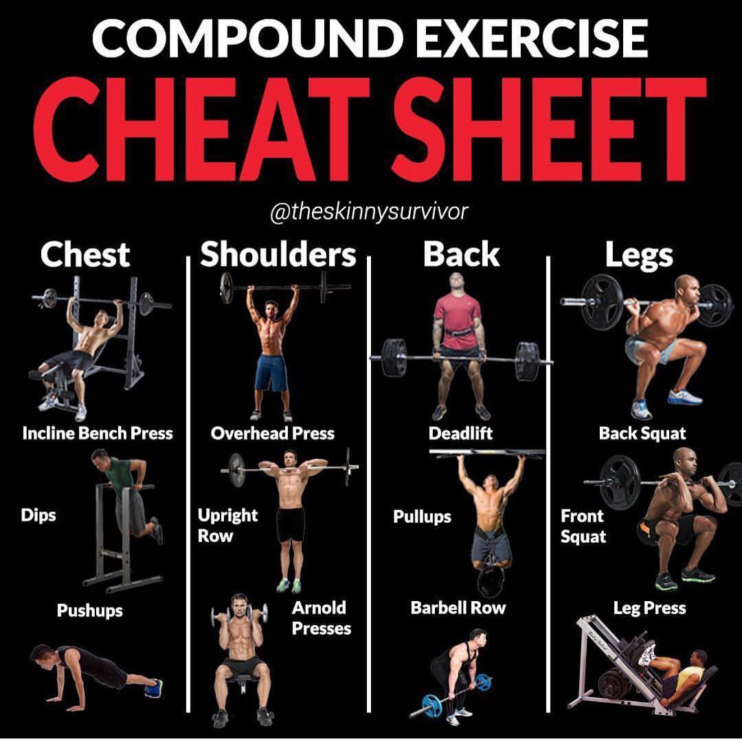 Compound Exercises Cheat Sheet What Are Compound Lifts Compound 