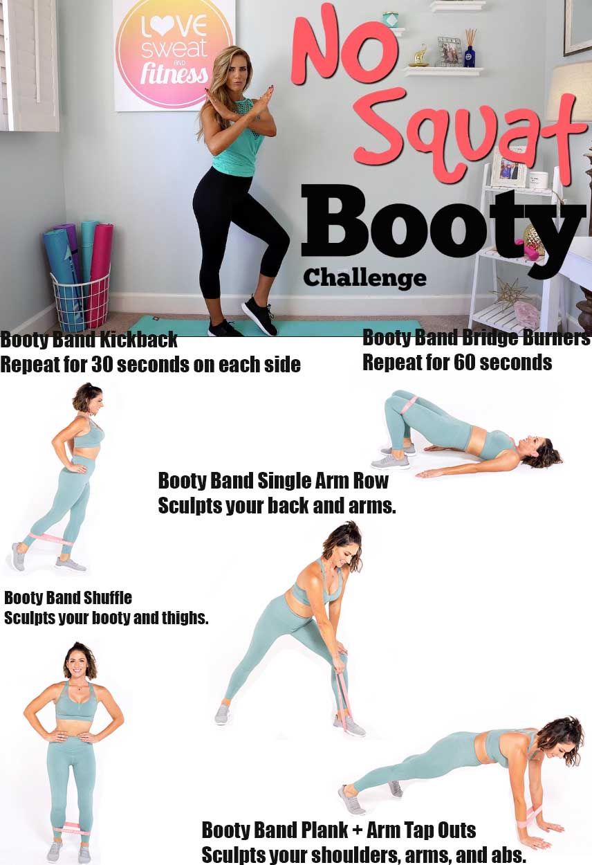 64 10 Minute Booty band workout guide 