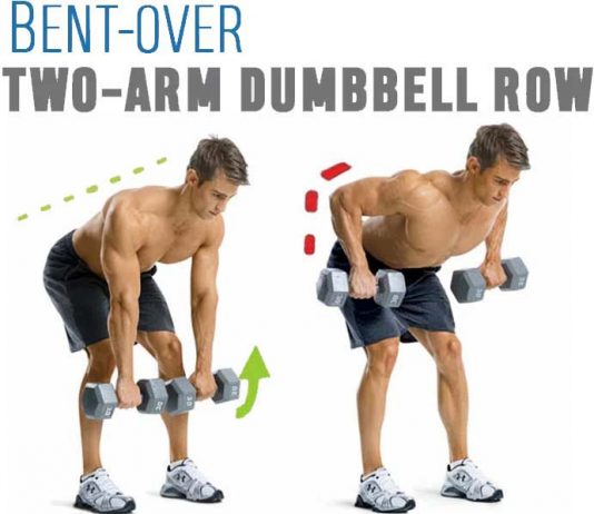 bent over two-arm dumbbell