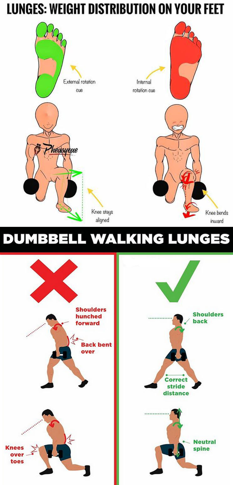 DUMBBELL WALKING LUNGES