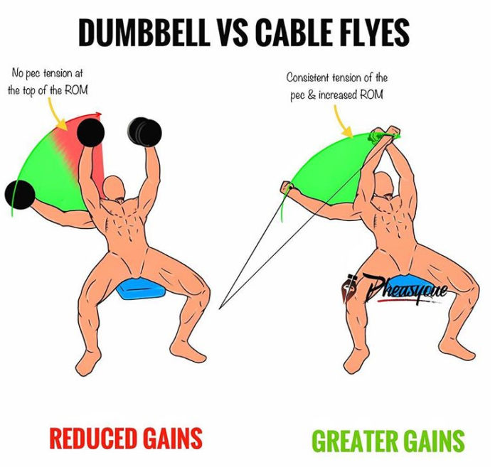 HOW TO DUMBBELL VS CABLE FLYES