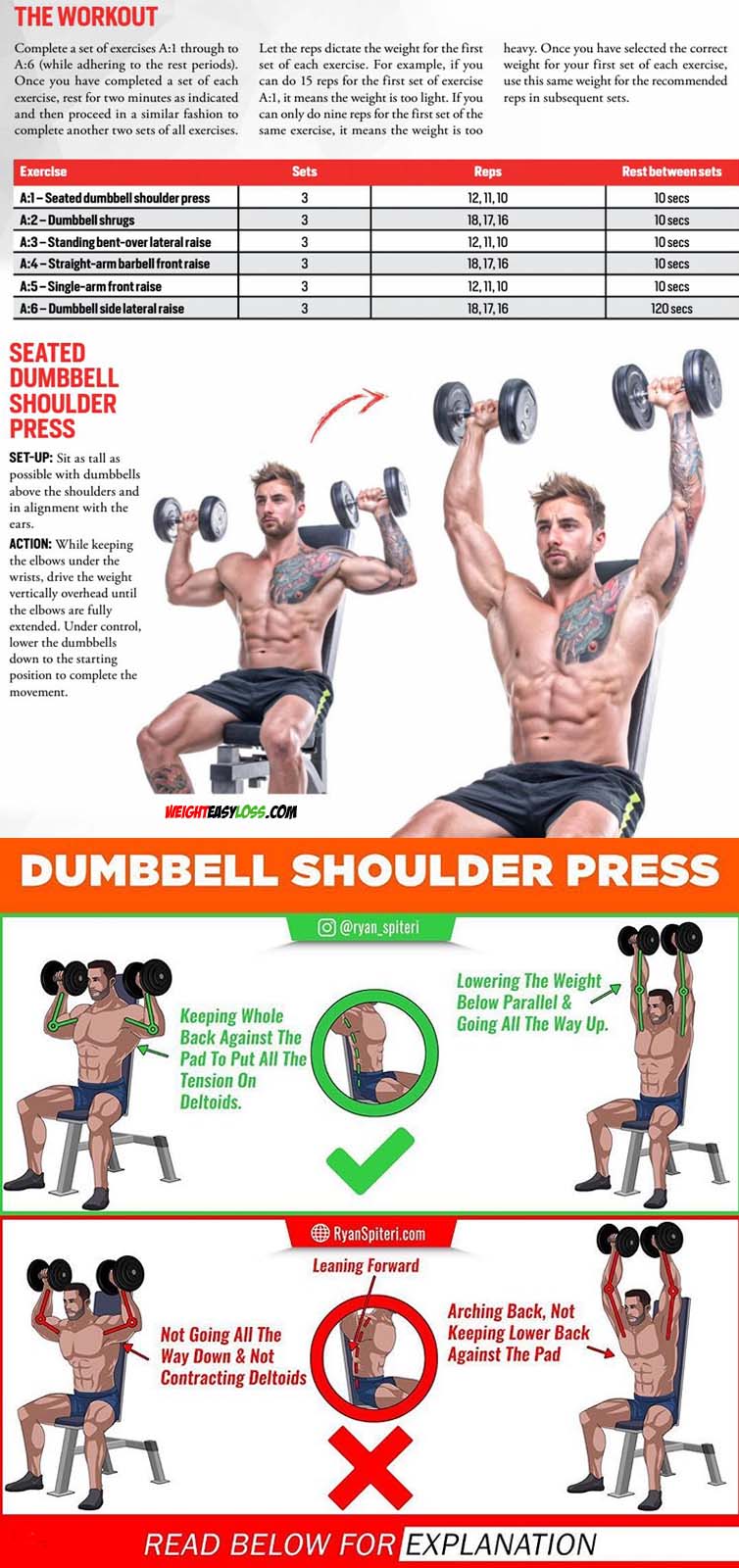 Heavy Seated Dumbbell Shoulder Press