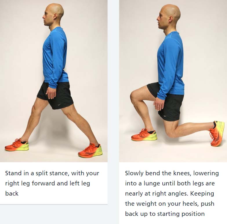 Lunges: great for firm bums and thighs