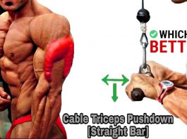 cable triceps pushdowns straight bar