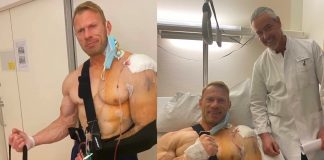 Dennis Wolf after shoulder surgery