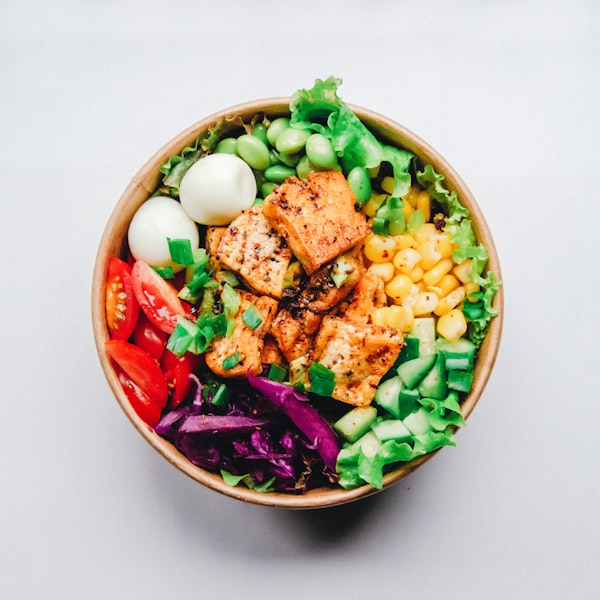 Healthy, portion-controlled fresh meal in a bowl